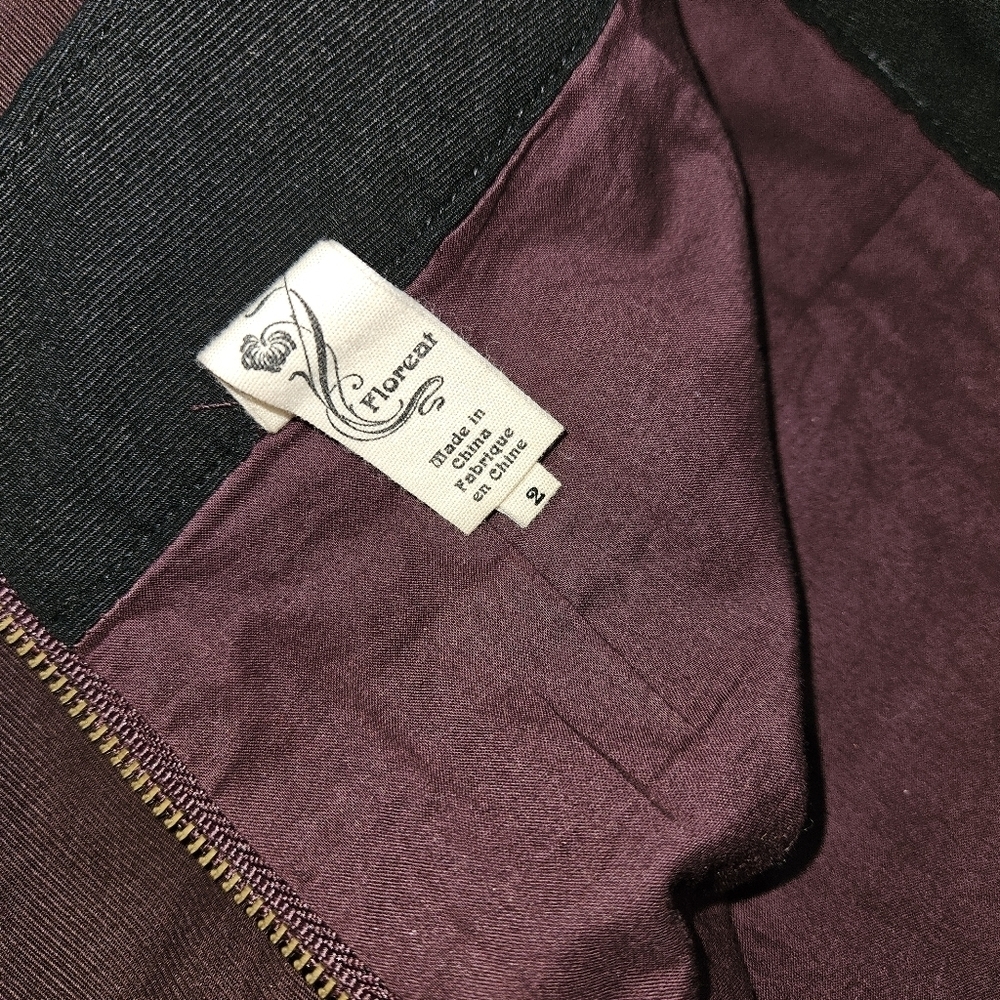 Anthropologie Floreat Women's Maroon Mini Skirt Size 2 - Picture 4 of 4